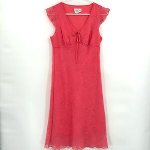 Vintage IZ Byer Y2K Babydoll Flutter Sleeve Dress Sz 9‎ Pink Fairy Coquette